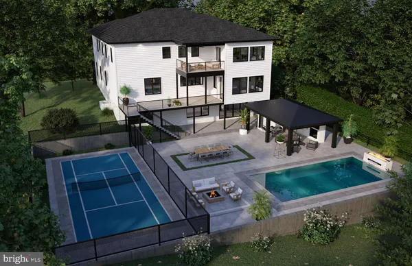 a view of a house with backyard porch and sitting area