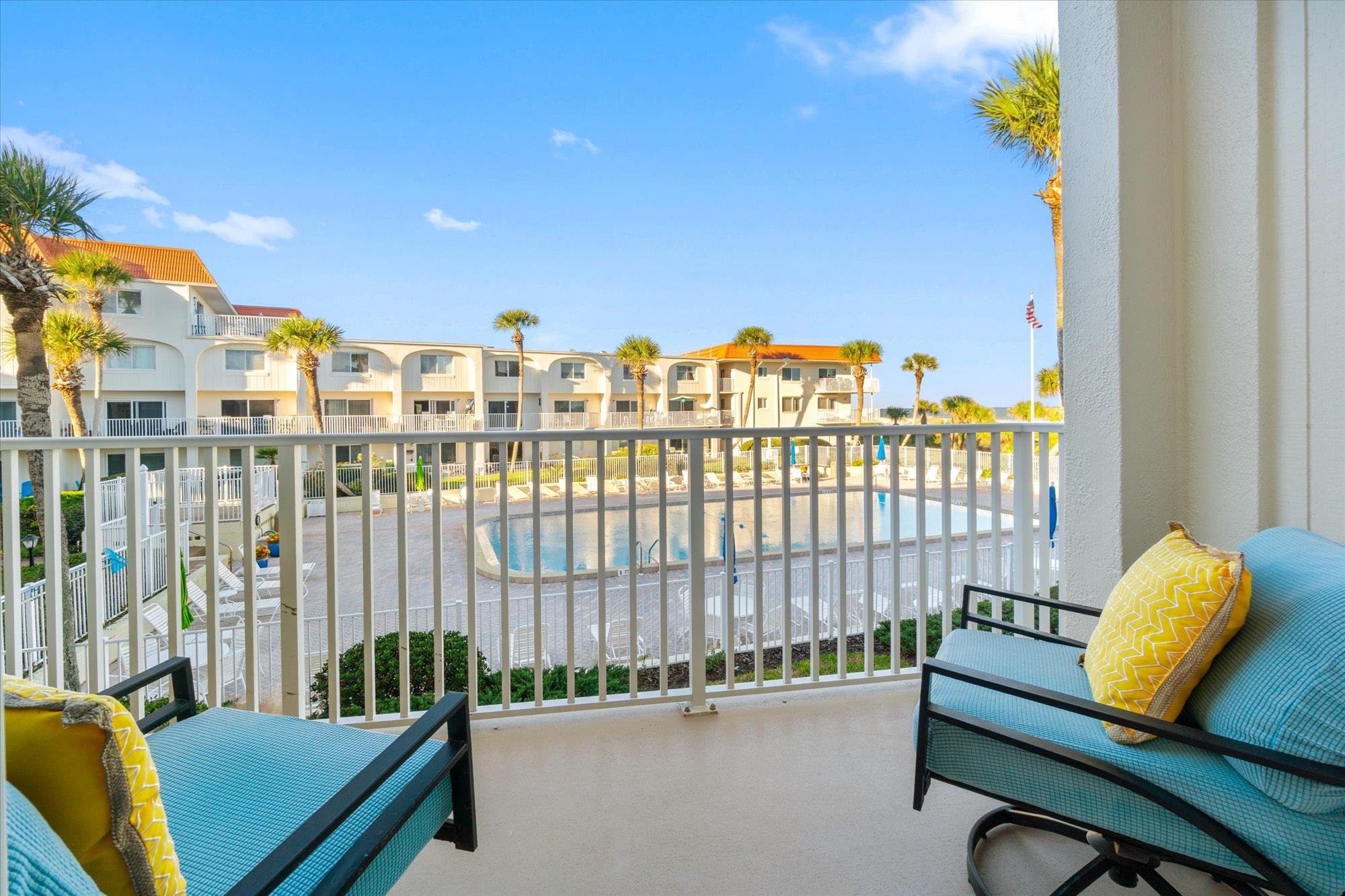 1 Ocean Trace Road, Unit 242 St. Augustine, FL 32080 - Photo 24 of 66 Balcony with view of pool area
