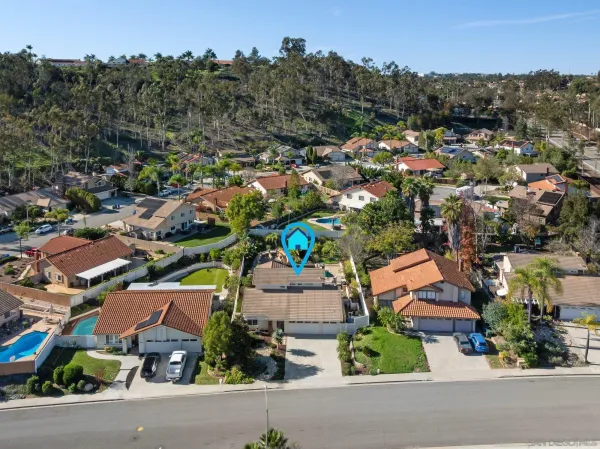 an aerial view of multiple house