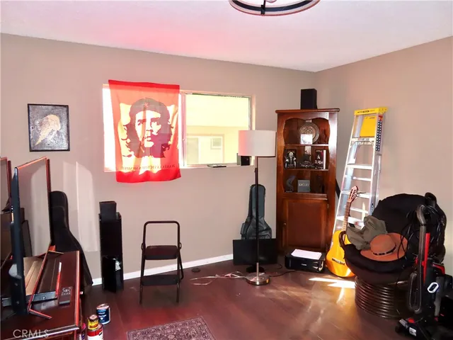 a view of workspace with gym equipment