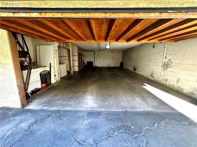 a view of a garage