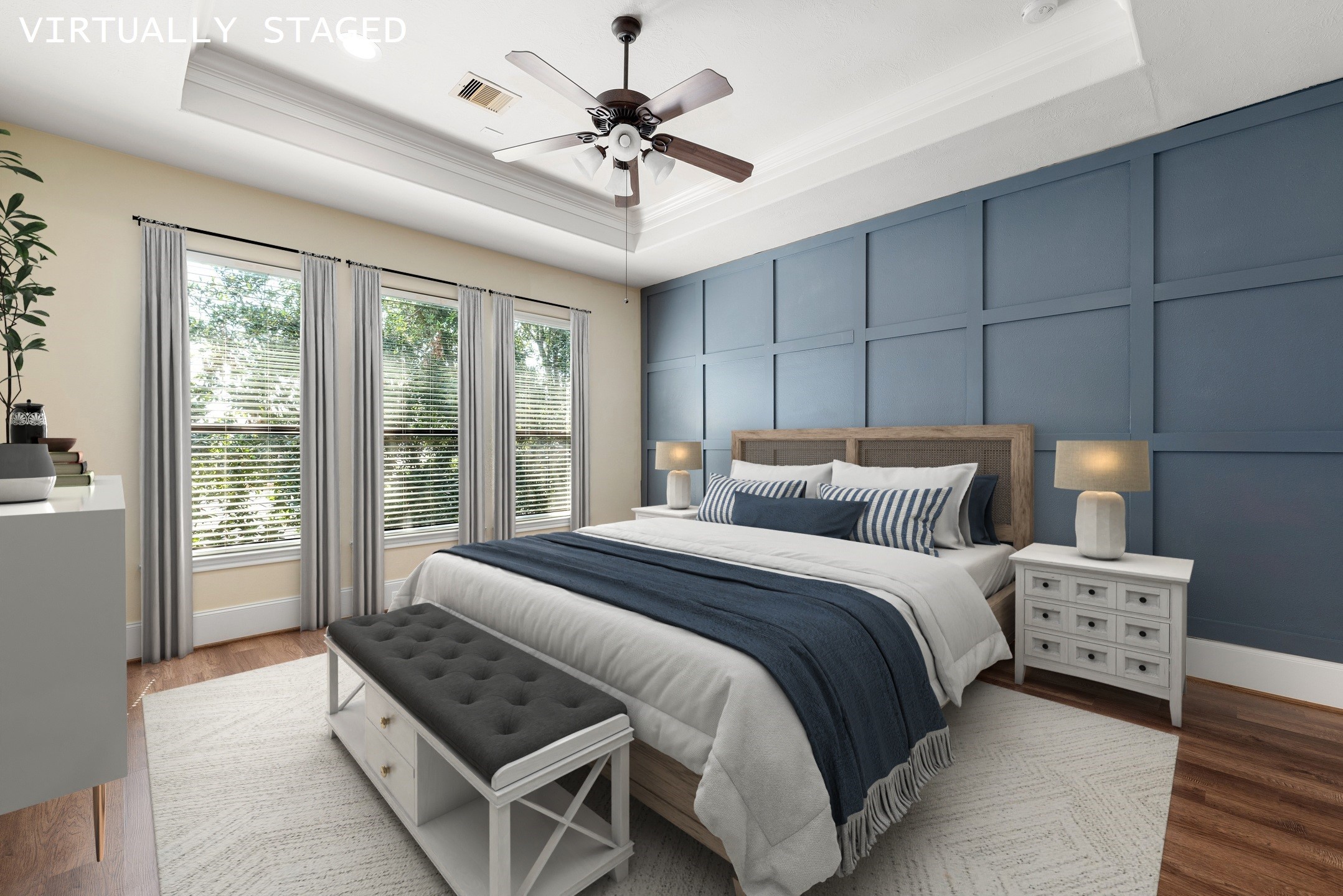 1353 Studer Street Houston, TX 77007 - Photo 4 of 35 a bed room with a bed and a chandelier