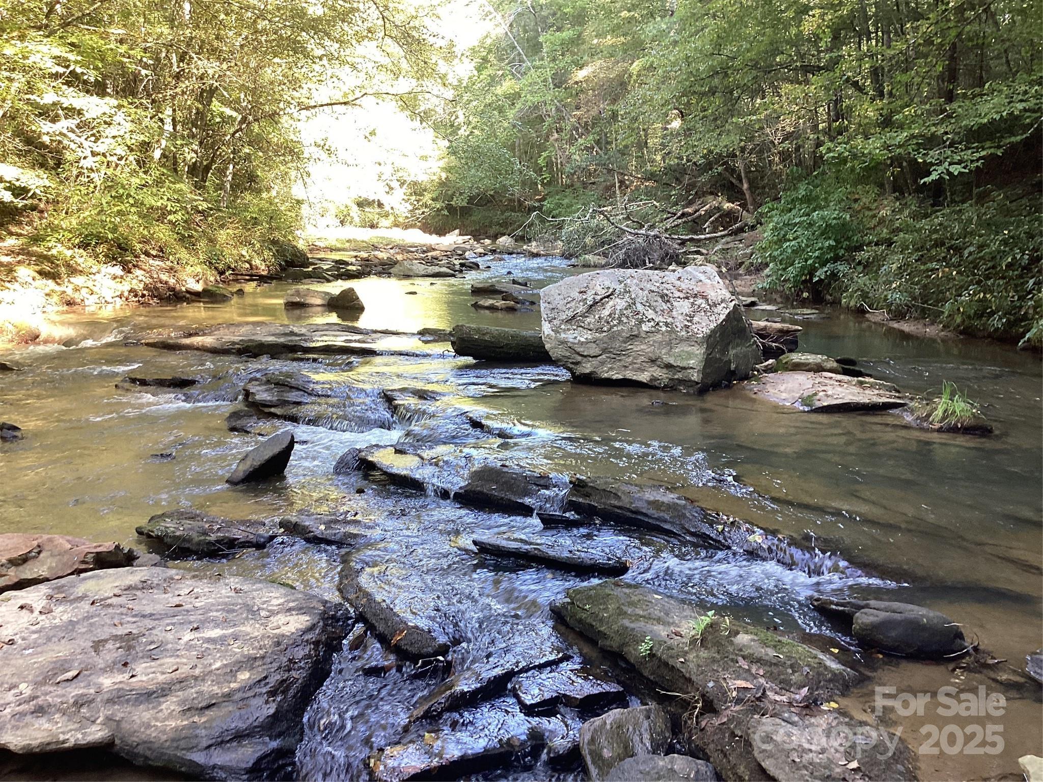 a view of a street with lots of trees