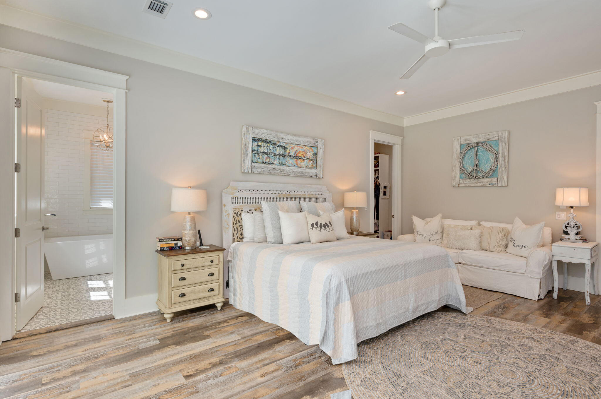 295 Matt's Way Santa Rosa Beach, FL 32459 - Photo 31 of 48 a bedroom with a bed and a lamp on dresser
