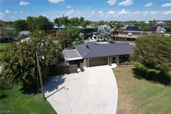 an aerial view of a house