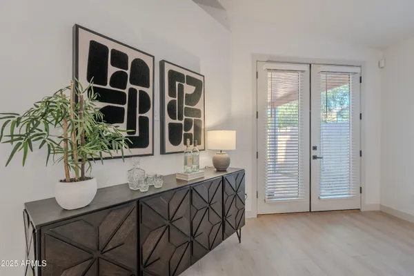 a living room with furniture