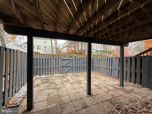 a view of a shaded area in a patio