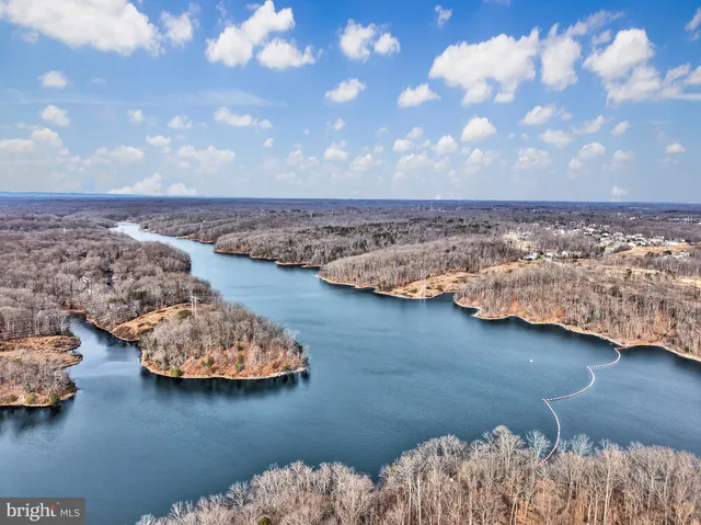 a view of a lake with a mountain