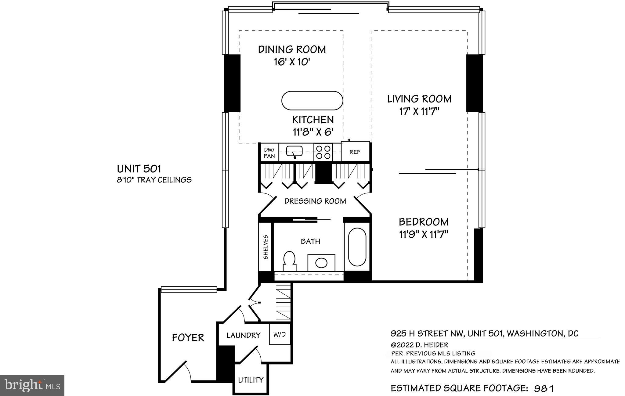 925 H Street Northwest, Unit 501 Washington, DC 20001 - Photo 32 of 32 Floor Plans
