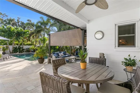 a outdoor space with furniture