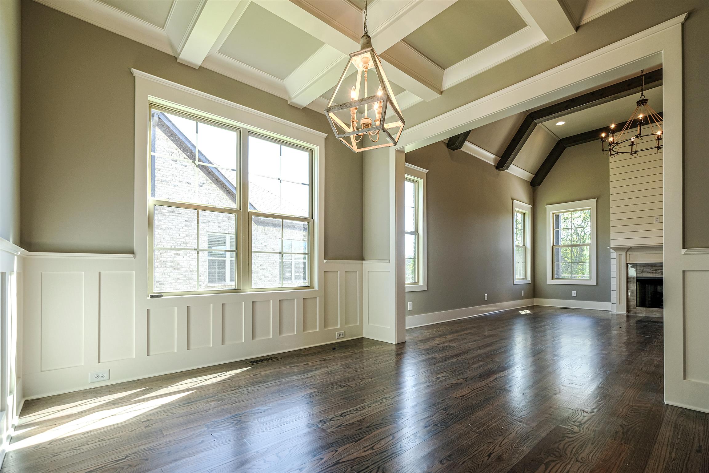 2039 Autumn Ridge Way Spring Hill, TN 37174 - Photo 4 of 30 Elegant dining room with coffered ceiling and wainscoting. Dining room opens to great room.