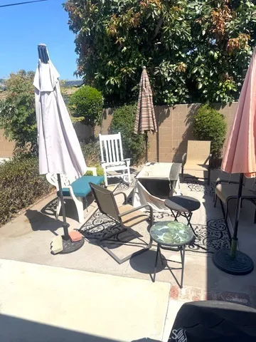 a view of backyard of a house