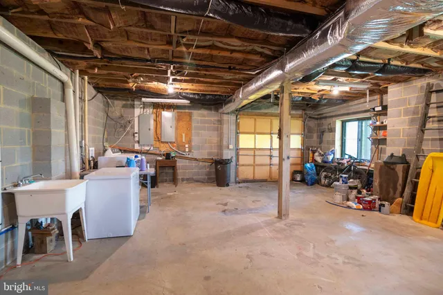 a view of a swimming pool with a yard and mountain view