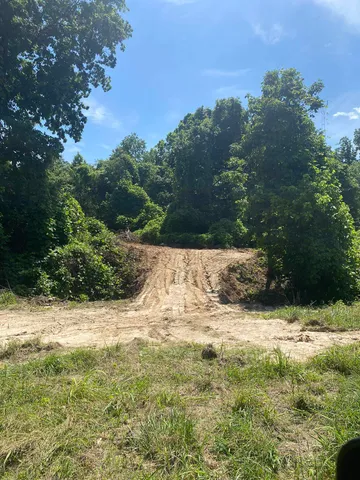 a view of a lake view with a garden