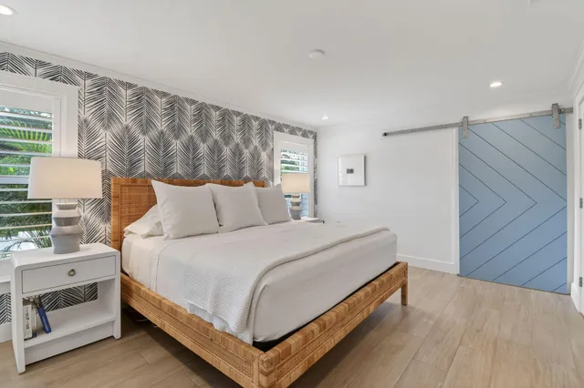 a bathroom with 2 sink and a mirror