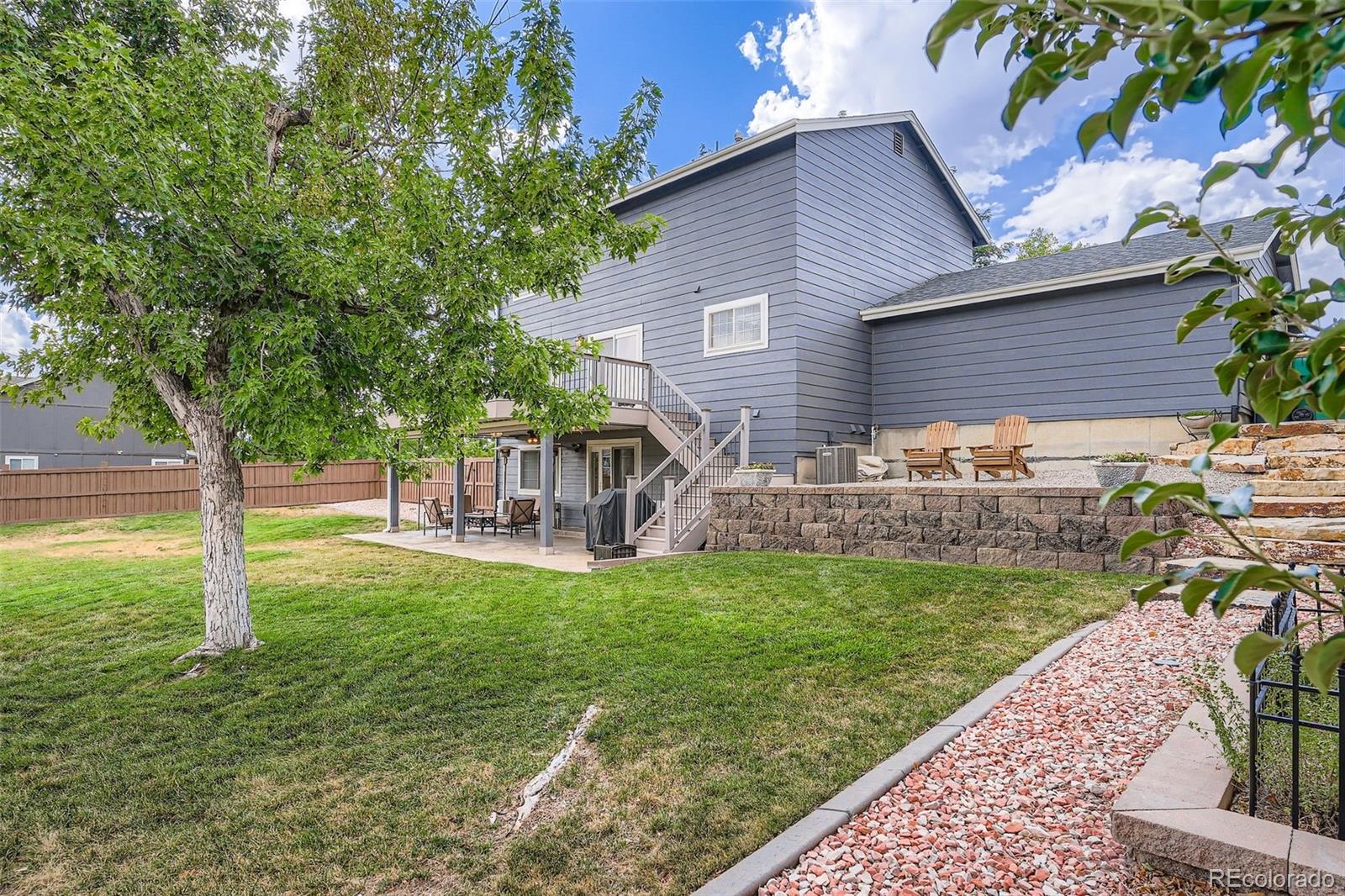 202 Northridge Road Highlands Ranch, CO 80126 - Photo 35 of 37 a backyard of a house with table and chairs