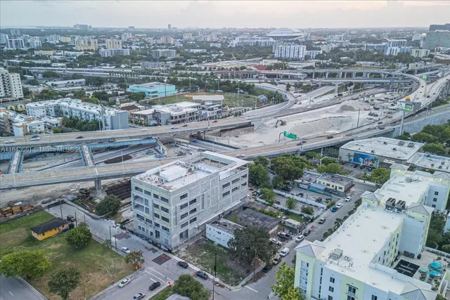 a view of a city with tall buildings