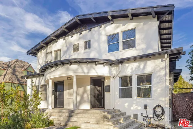 a front view of a large building