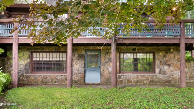 a view of a forest with a sink