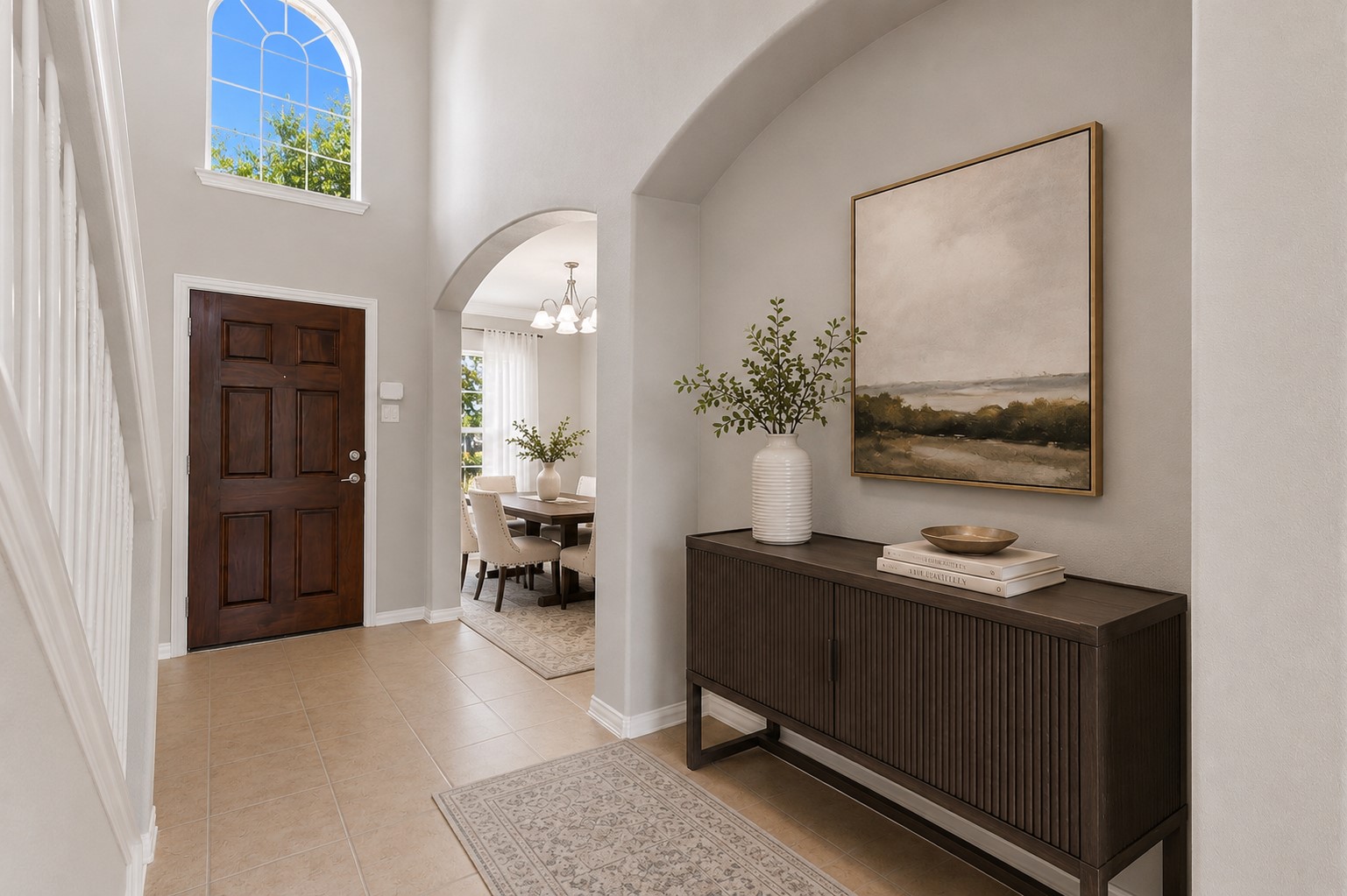 25926 Morgan Springs Spring, TX 77373 - Photo 25 of 49 Wide hallways, soaring ceilings, elegant archways, and abundant natural light create an impressive interior, showcasing this home's thoughtful design and spacious open layout. Now, let's head upstairs and discover even more! Make that call today and let me show you this amazing home! Virtual staged!