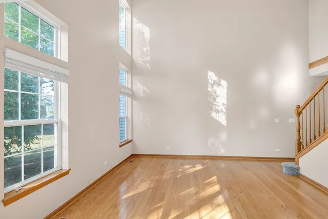 an empty room with windows