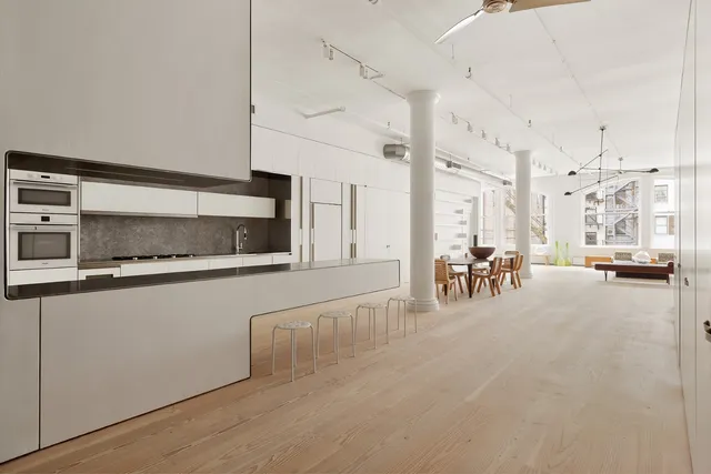 a view of wooden bench in kitchen