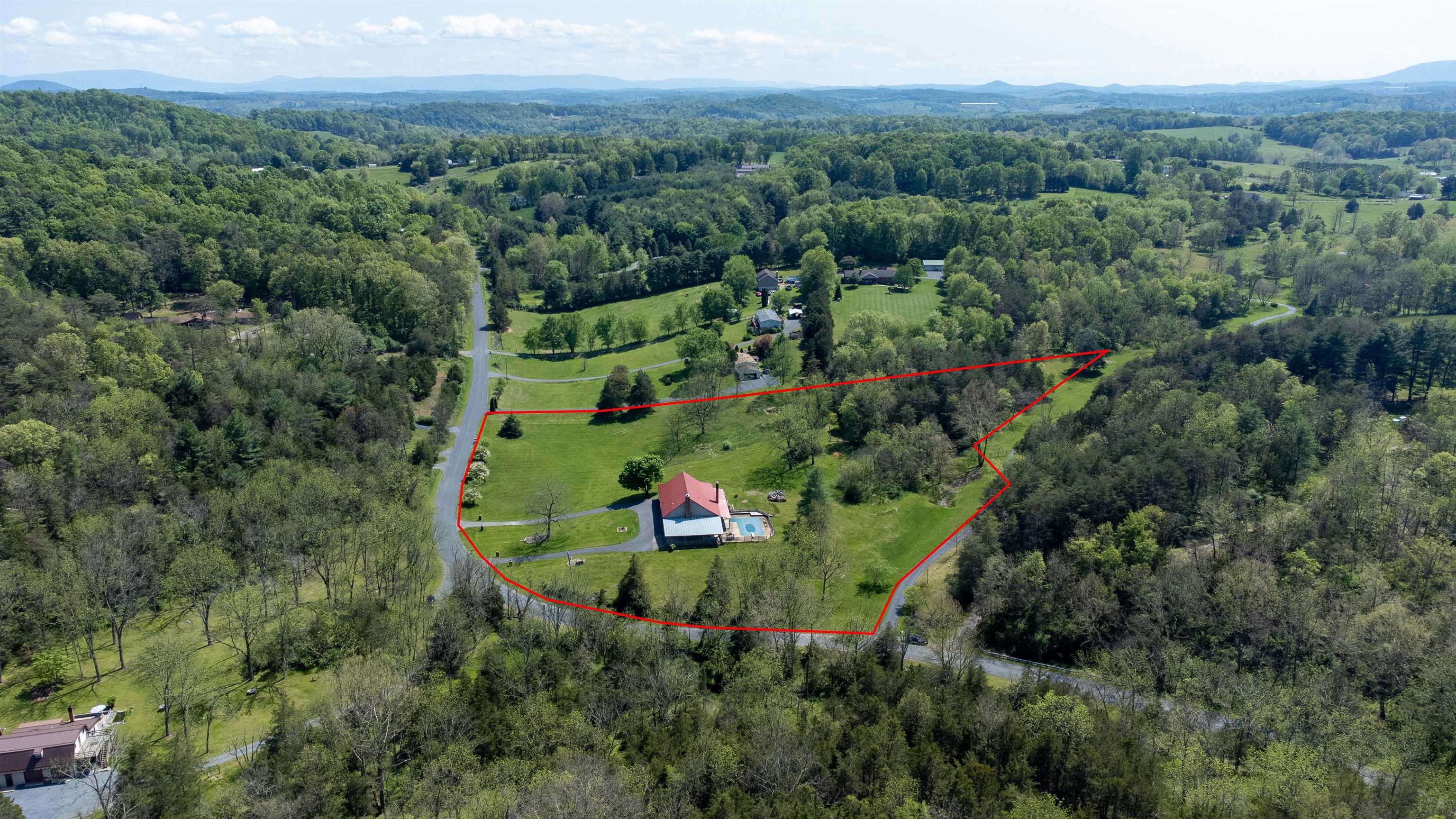 916 Union Church Road Churchville, VA 24421 - Photo 61 of 74 an aerial view of residential house with outdoor space and trees all around