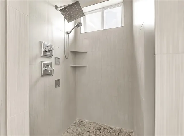 a close view of a closet