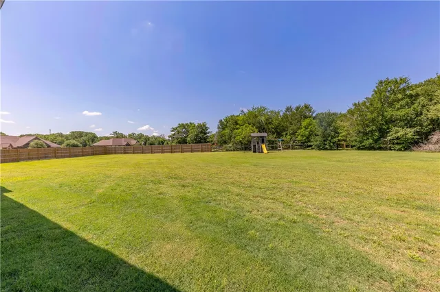 a view of a lake and a yard