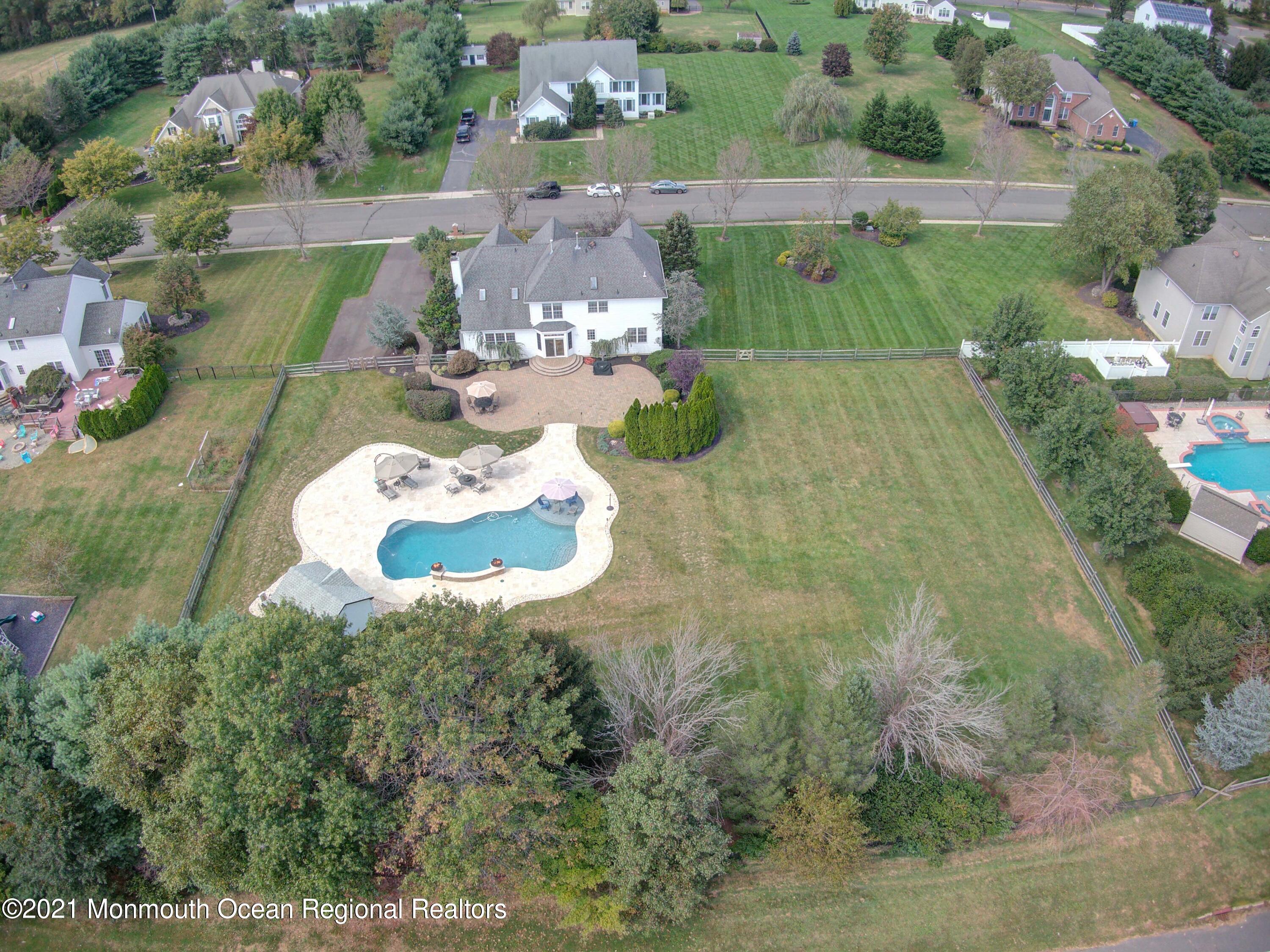 5 Michael Drive Cream Ridge, NJ 08514 - Photo 58 of 69 an aerial view of a house with a yard