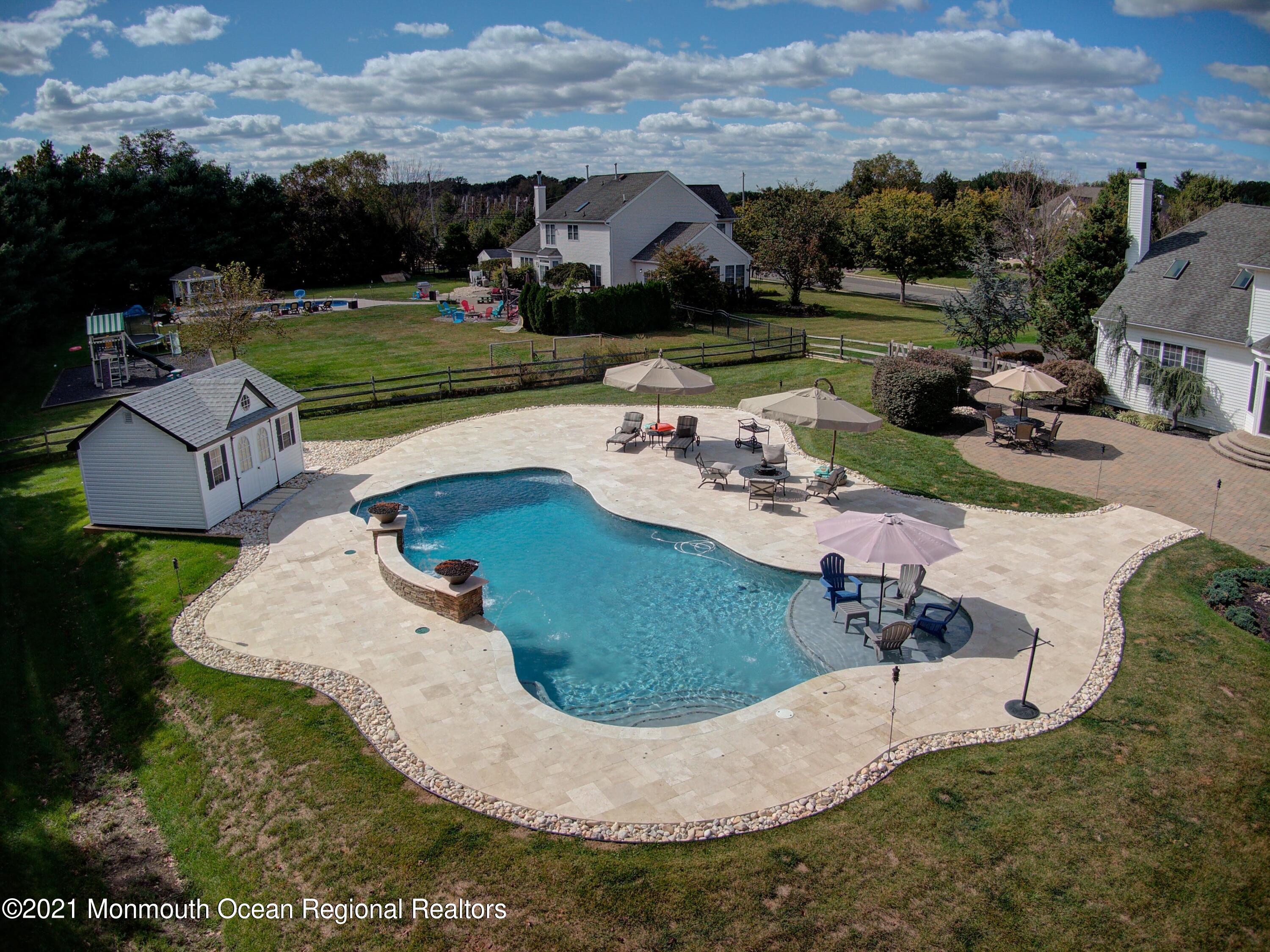 5 Michael Drive Cream Ridge, NJ 08514 - Photo 65 of 69 an aerial view of a house with yard swimming pool and outdoor seating