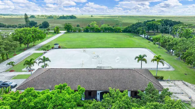 an aerial view of a house