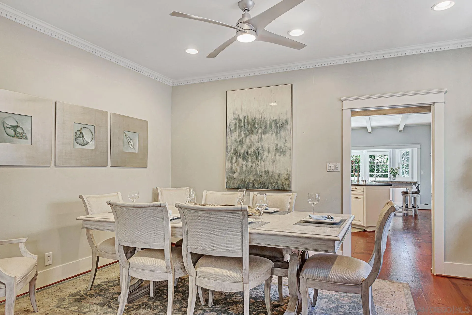 441 A Avenue Coronado, CA 92118 - Photo 13 of 27 a view of a dining room with furniture window and wooden floor
