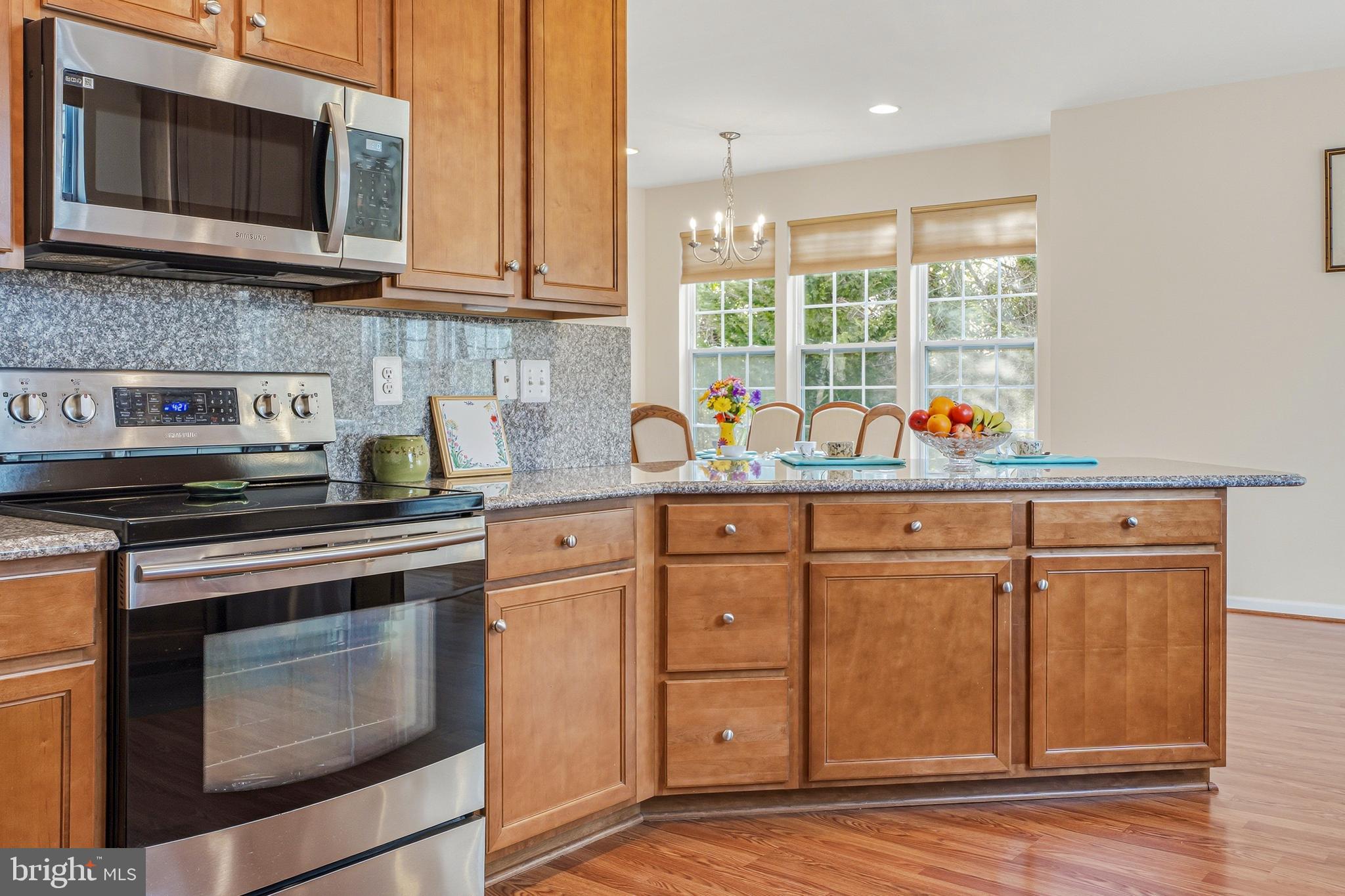 8876 Paddock Lane Baltimore, MD 21234 - Photo 11 of 37 a kitchen with stainless steel appliances granite countertop a stove microwave and cabinets