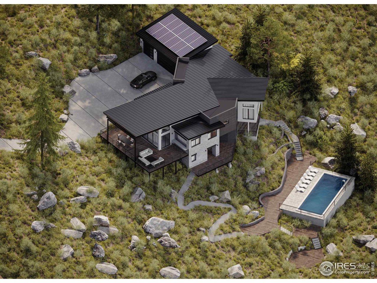 9578 Mountain Ridge Drive Boulder, CO 80302 - Photo 10 of 13 a aerial view of a house with a yard