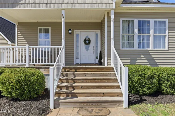 a front view of a house with a window