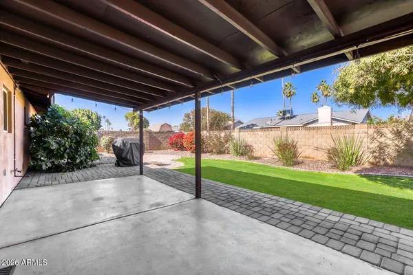 a view of a backyard