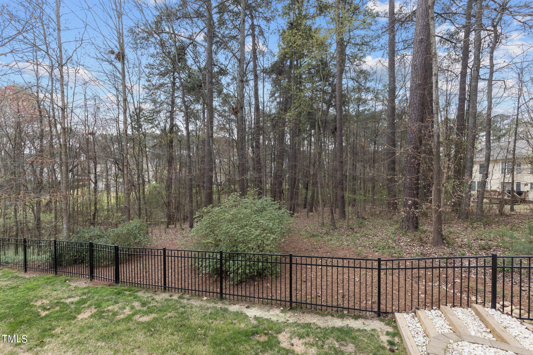 103 Summerglow Court Cary, NC 27513 - Photo 60 of 67 a view of a backyard with iron fence