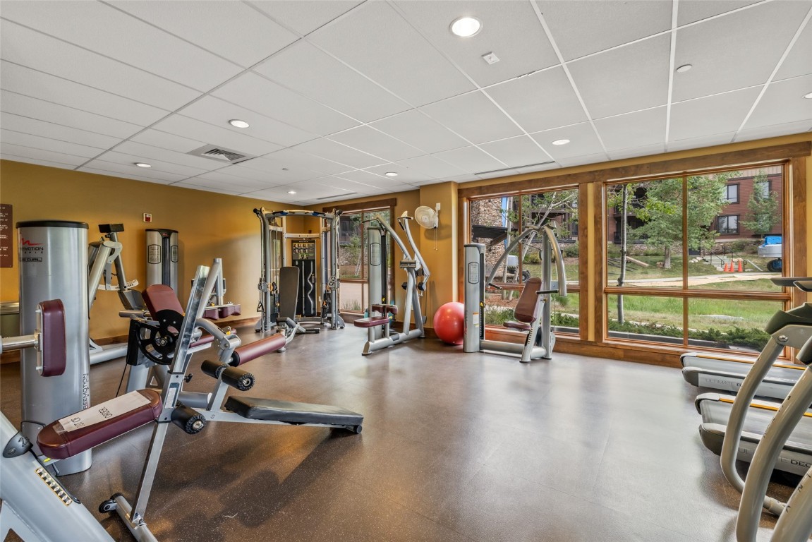 2545 Cattle Kate Circle, Unit 3207 Steamboat Springs, CO 80487 - Photo 25 of 42 a view of a room with gym equipment