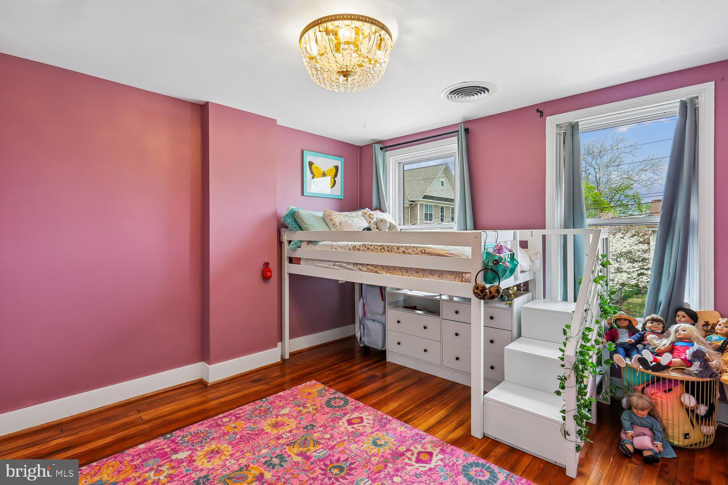 30 Hamilton Avenue Frederick, MD 21701 - Photo 22 of 38 Charming pink-hued kids' room with loft bed.