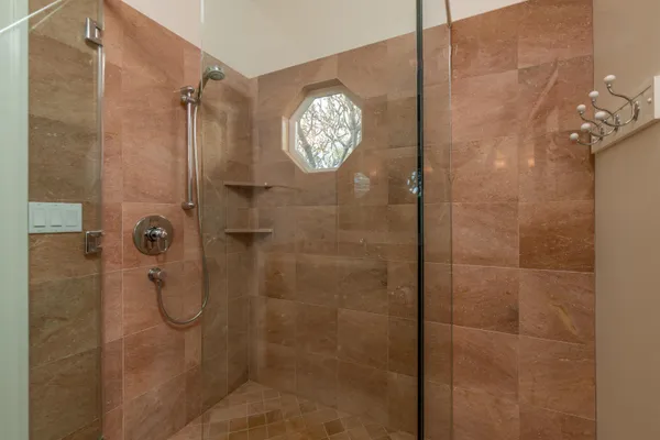 a bathroom with a shower