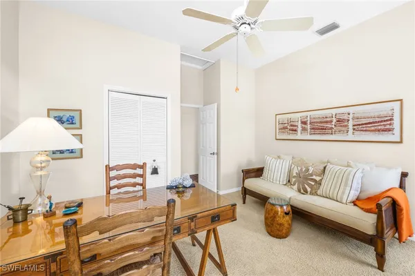 a view of a livingroom with furniture and a couch
