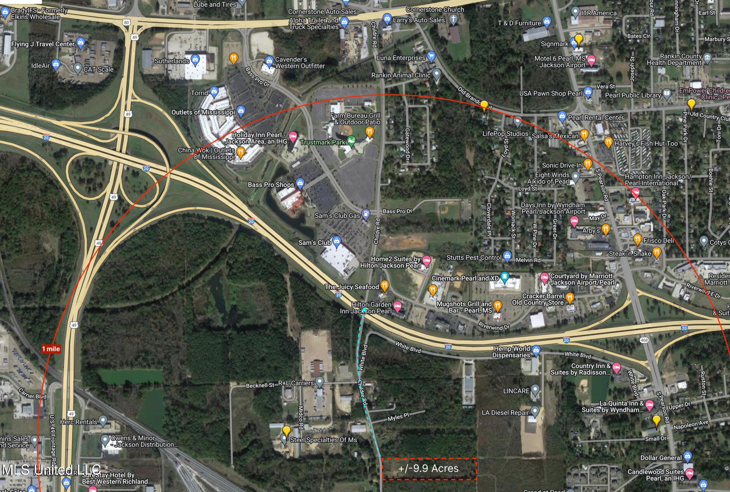 9.9 Childre Road Pearl, MS 39208 - Photo 2 of 2 ariel 2