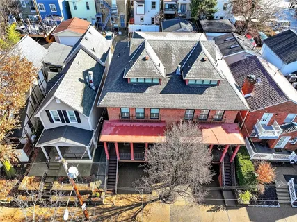 a aerial view of multiple houses