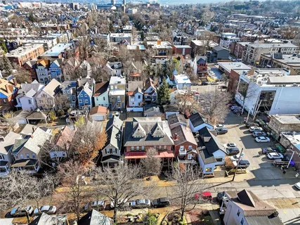 an aerial view of a city