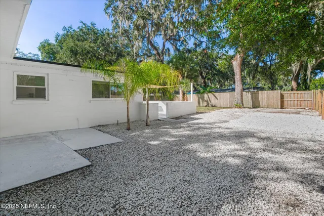 a view of backyard with tree
