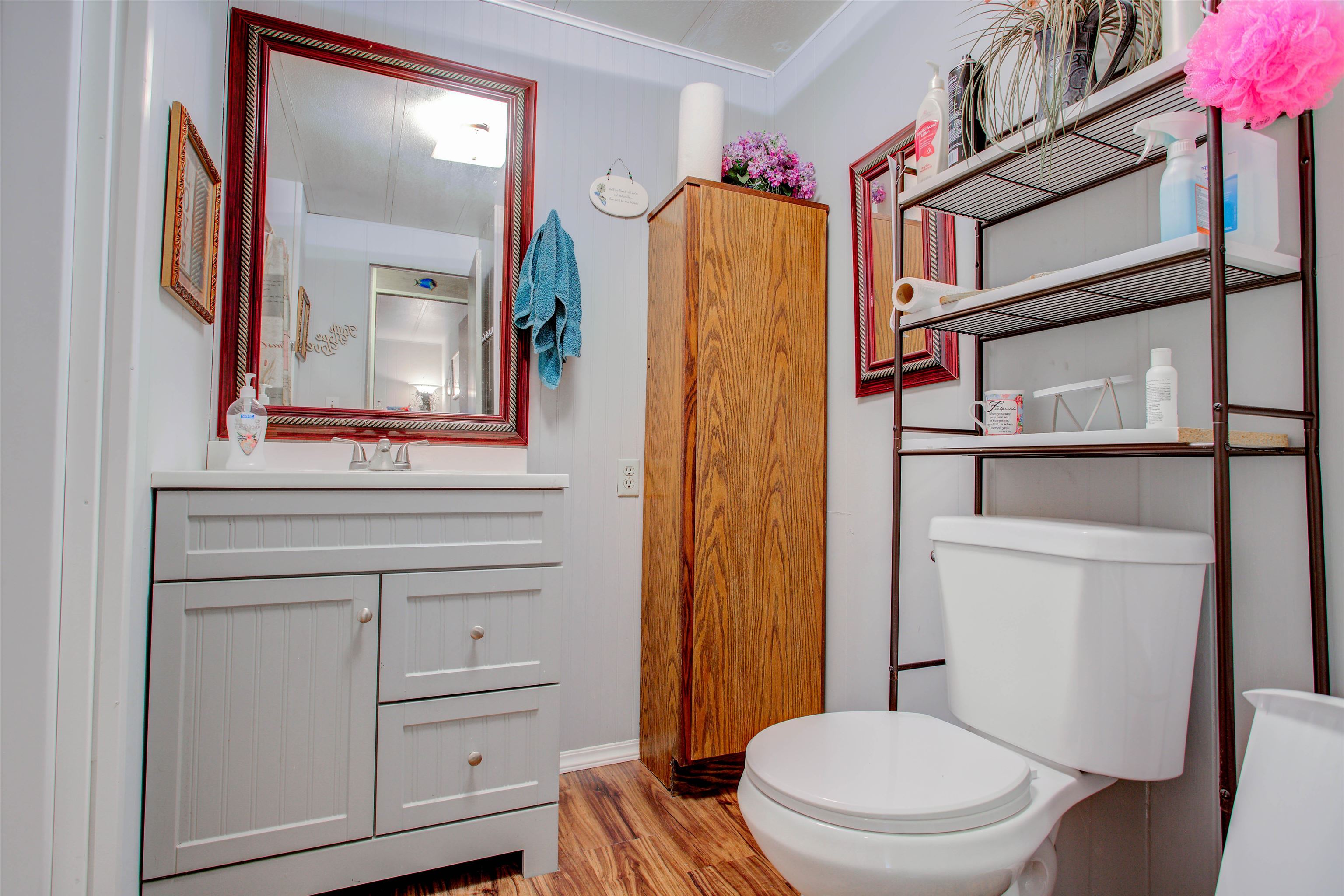 736 San Mateo Road Satsuma, FL 32189 - Photo 22 of 41 a bathroom with a toilet a sink and a mirror