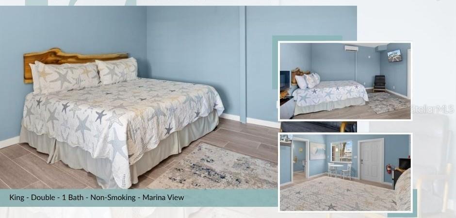 491 Dock Street Cedar Key, FL 32625 - Photo 16 of 22 a bed sitting in a bedroom and painting on the wall