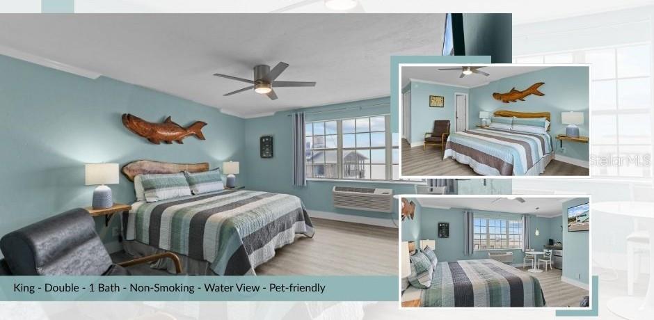 491 Dock Street Cedar Key, FL 32625 - Photo 5 of 22 a bedroom with furniture and a wooden floor