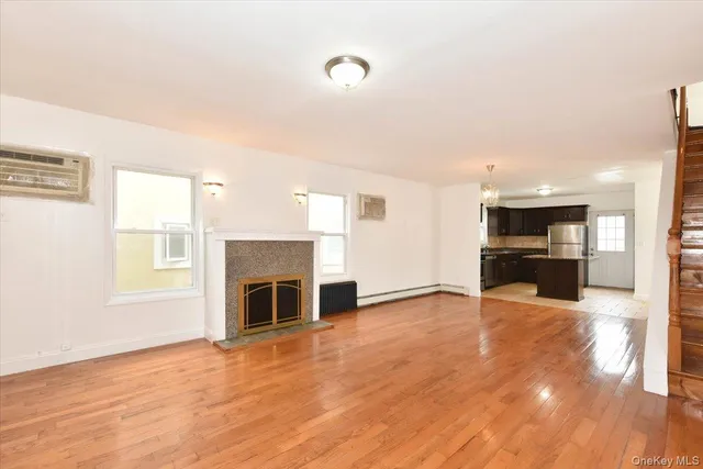 a view of a livingroom with a fireplace